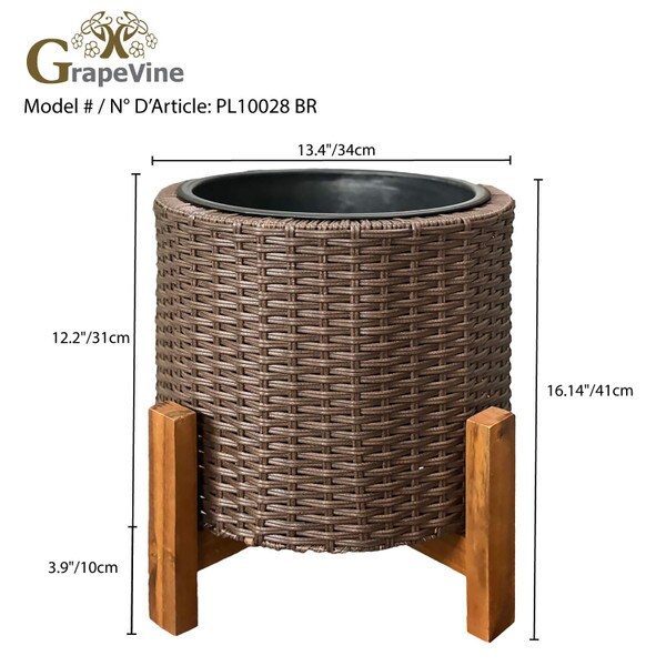 Resin Wicker Planter with Stand